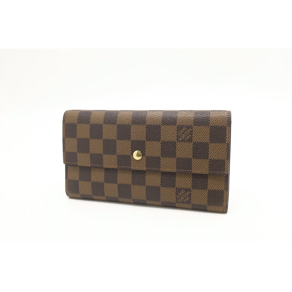 Louis Vuitton International Long Bifold Wallet Damier Ebene Authentic Excellent